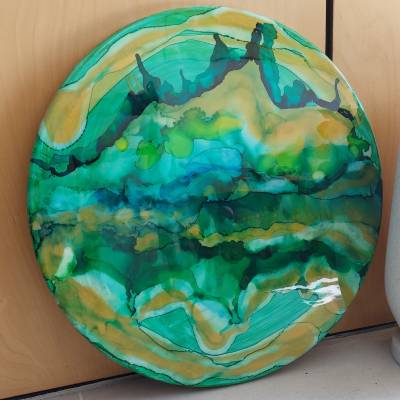 Emerald Reflections Resin Art